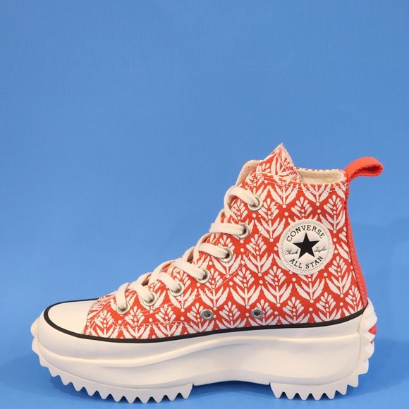 Converse Run Star Hike High 'Bright Poppy' Unisex Platform Sneakers 171922C NWT - Picture 3 of 6